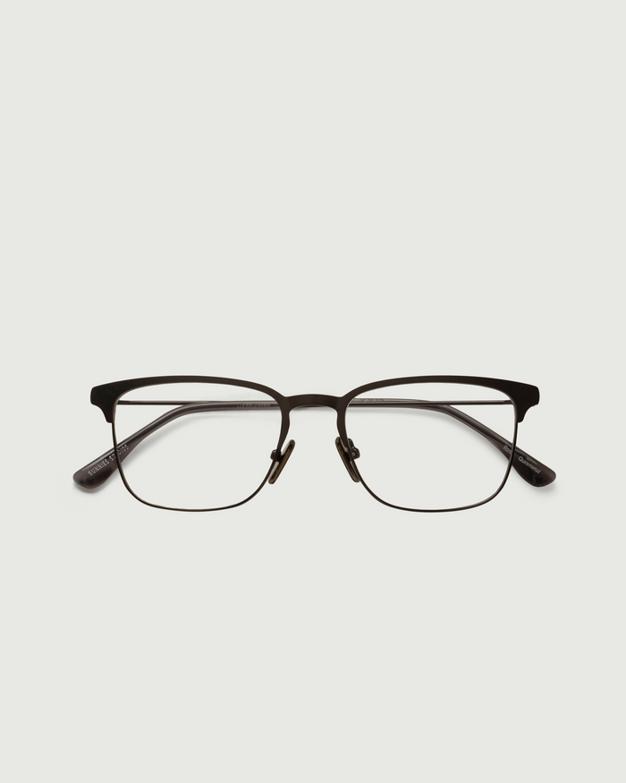 Gunmetal::Ross Eyeglasses Square Gray metal top