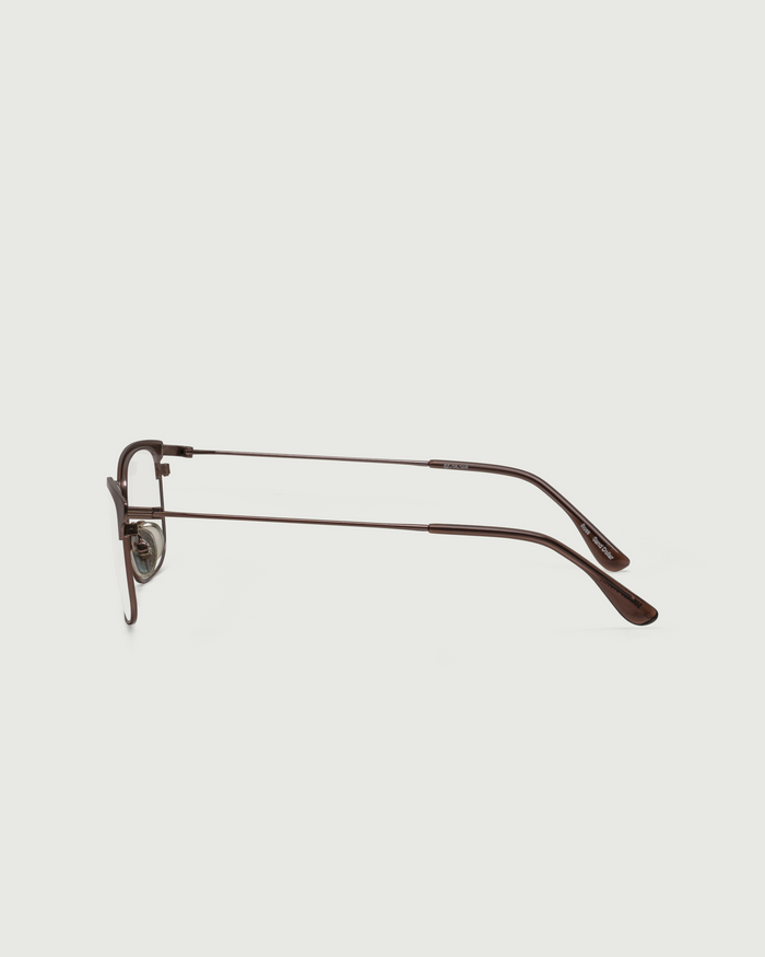 Sand Dollar::Ross Eyeglasses Square Brown metal side