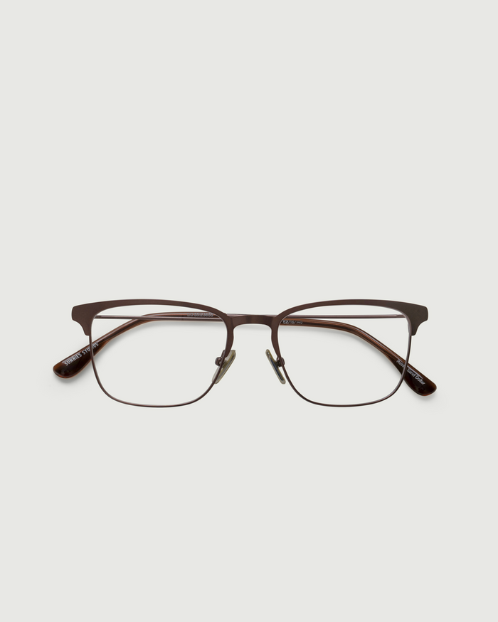 Sand Dollar::Ross Eyeglasses Square Brown metal top