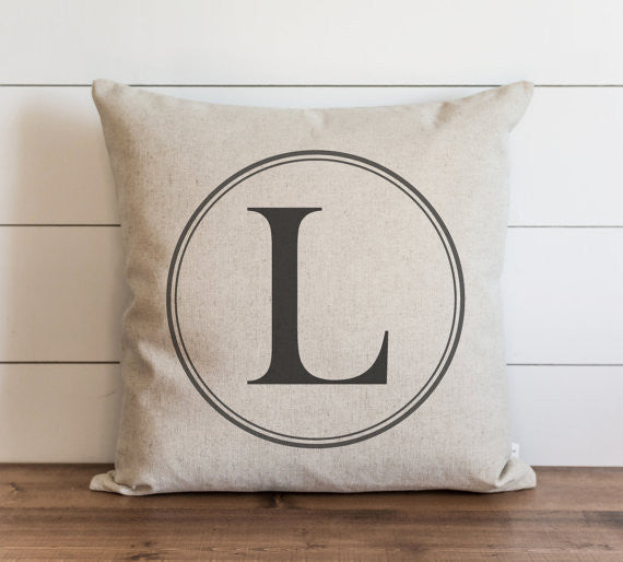 Round Monogram 20 x 20 Pillow Cover