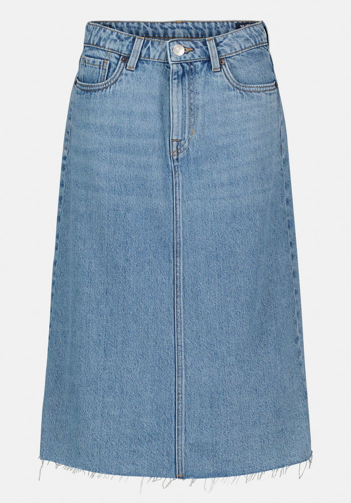 Buffalo Skirts Navy Denim Skirts Rigid High-Rise Flared Silhouette