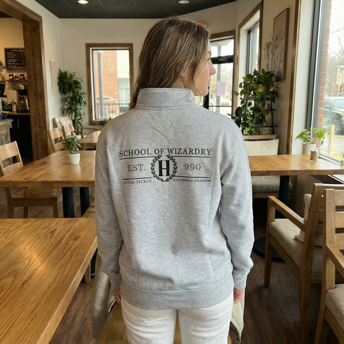 School of Magic Quarter Zip Sweatshirt (Sports Grey - M)