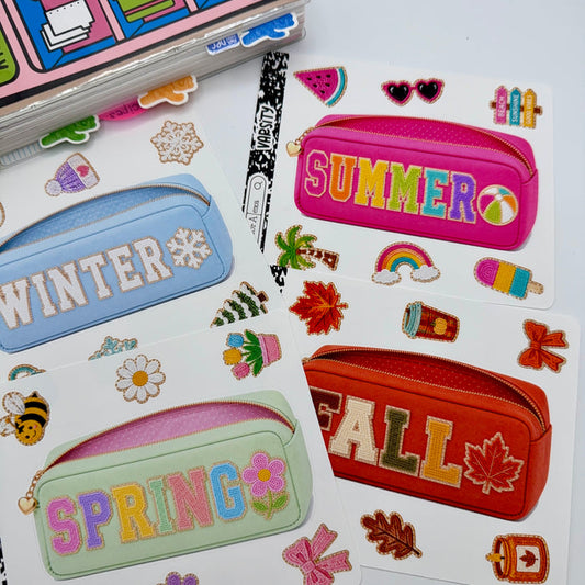 Seasonal Varsity Pouch Jumbo Journaling Sticker Pocket