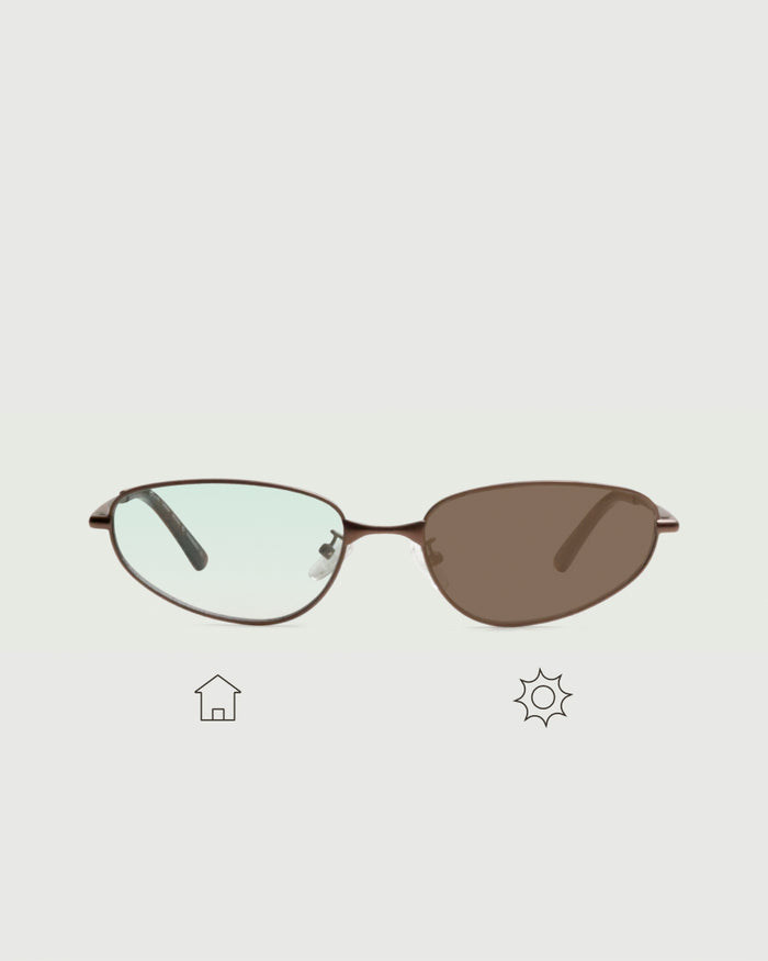 Portobello Adaptive::Selene Eyeglasses cateye Brown metal front