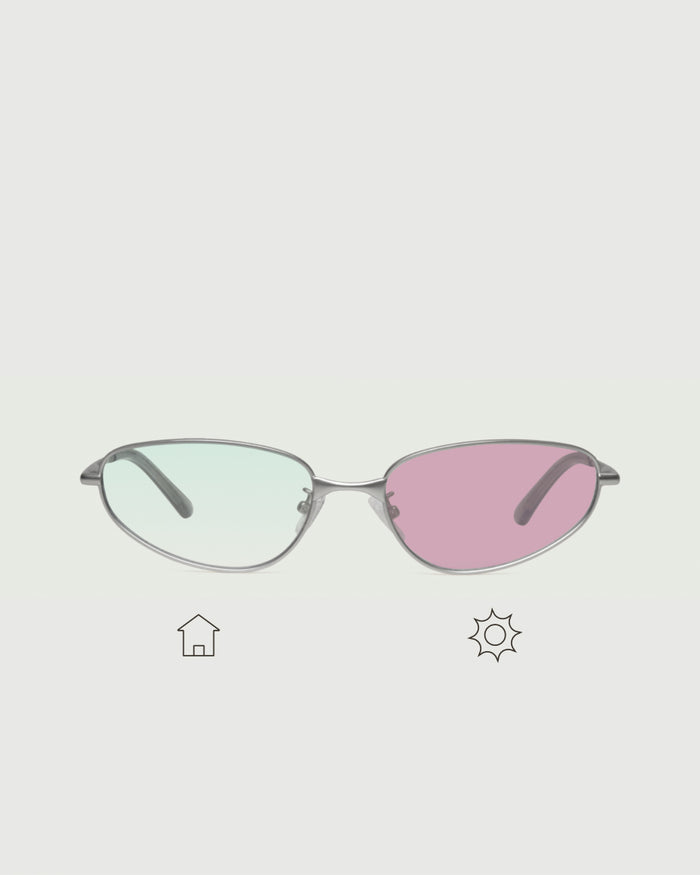 Pink Guava Adaptive::Selene Eyeglasses cateye Silver metal front