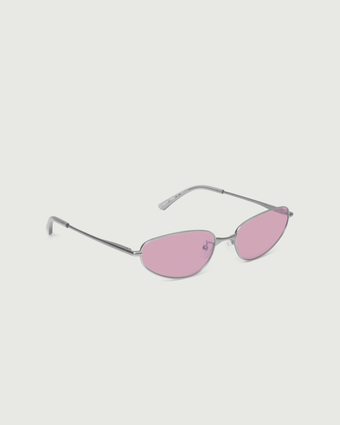 Pink Guava Adaptive::Selene Eyeglasses cateye Silver metal front diagonal
