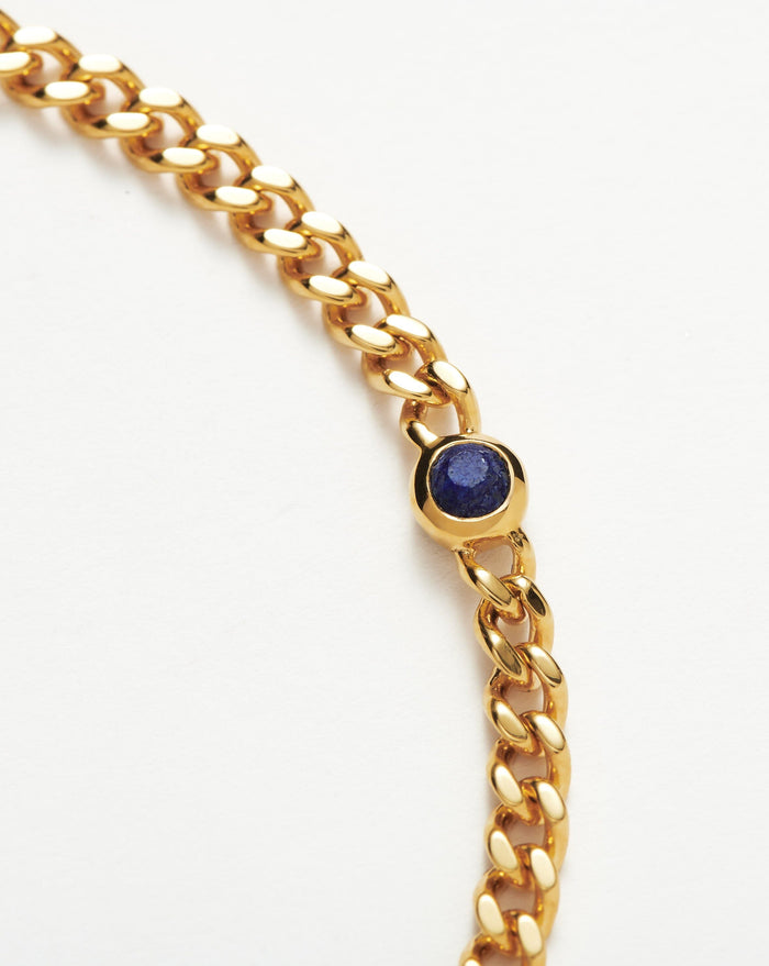 Birthstone Chain Bracelet - September | 18ct Gold Plated Vermeil/Lapis Bracelets Missoma