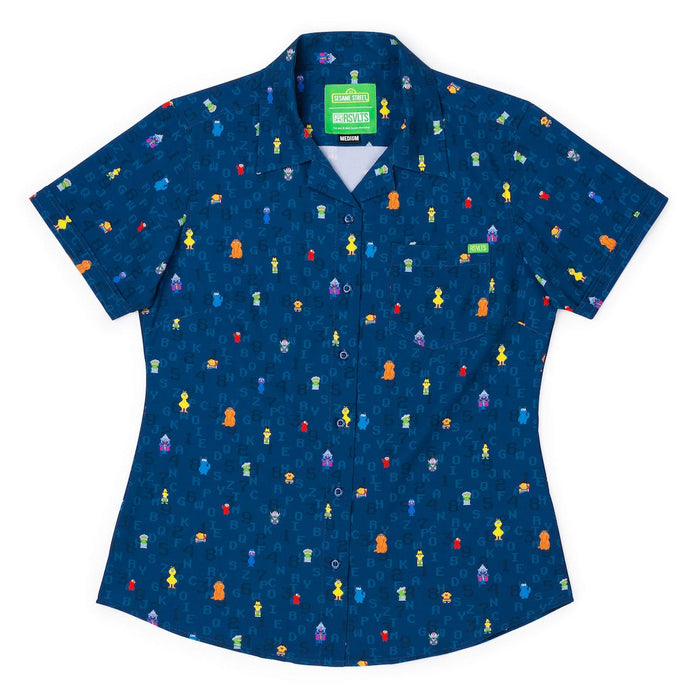 RSVLTS Sesame Street Women's Short Sleeve Shirt Sesame Street "8-Bit Buddies" – Women's KUNUFLEX Short Sleeve Shirt Sesame Street "8-Bit Buddies" – Women's KUNUFLEX Short Sleeve Shirt