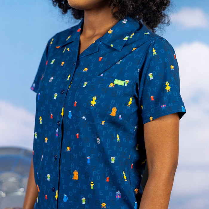 RSVLTS Sesame Street Women's Short Sleeve Shirt Sesame Street "8-Bit Buddies" – Women's KUNUFLEX Short Sleeve Shirt Sesame Street "8-Bit Buddies" – Women's KUNUFLEX Short Sleeve Shirt
