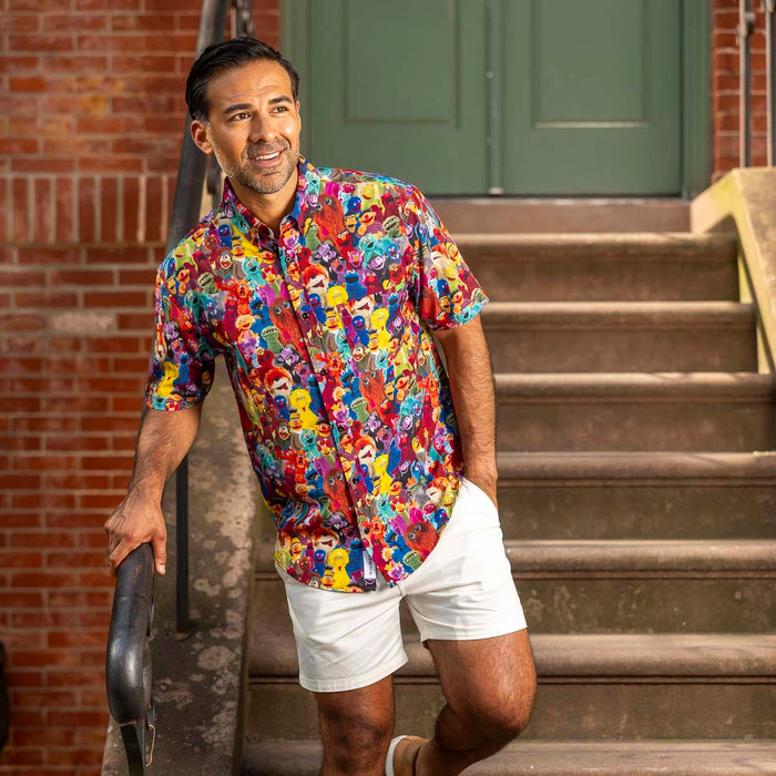 RSVLTS Sesame Street Short Sleeve Shirt Sesame Street "Block Party" – KUNUFLEX Short Sleeve Shirt Sesame Street "Block Party" – KUNUFLEX Short Sleeve Shirt