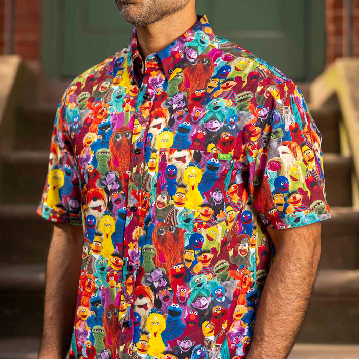 RSVLTS Sesame Street Short Sleeve Shirt Sesame Street "Block Party" – KUNUFLEX Short Sleeve Shirt Sesame Street "Block Party" – KUNUFLEX Short Sleeve Shirt