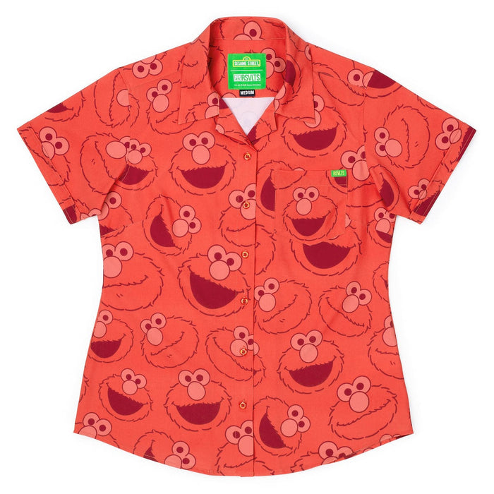 RSVLTS XS Sesame Street Women's Short Sleeve Shirt Sesame Street "Elmo Everywhere" – Women's  KUNUFLEX Short Sleeve Shirt Sesame Street "Elmo Everywhere" – Women's  KUNUFLEX Short Sleeve Shirt