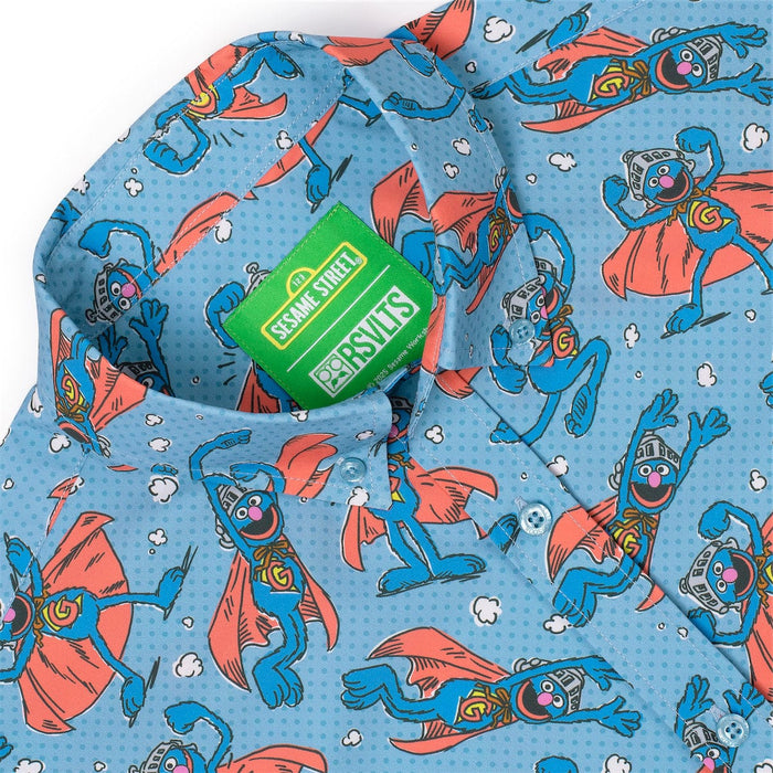 RSVLTS Sesame Street Short Sleeve Shirt Sesame Street "Super Grover" – KUNUFLEX Short Sleeve Shirt Sesame Street "Super Grover" – KUNUFLEX Short Sleeve Shirt