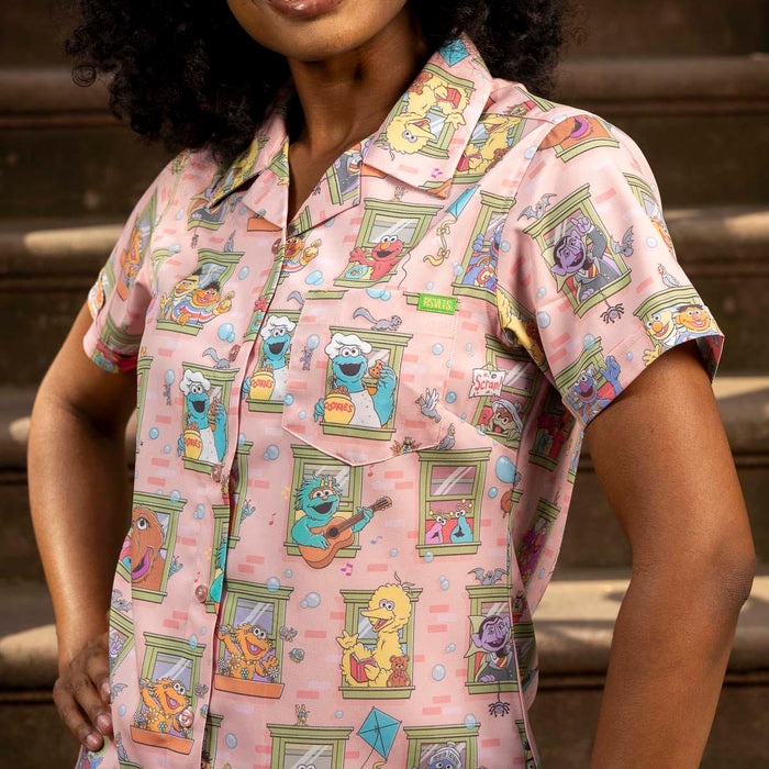 RSVLTS Sesame Street Women's Short Sleeve Shirt Sesame Street "Welcome to the Neighborhood" – Women's KUNUFLEX Short Sleeve Shirt Sesame Street "Welcome to the Neighborhood" – Women's KUNUFLEX Short Sleeve Shirt
