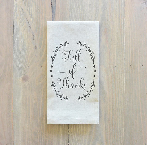 Set of 6 or 8 Full Of Thanks Napkins