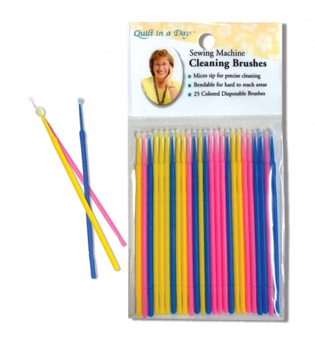 Sewing machine cleaning brushes in assorted colors