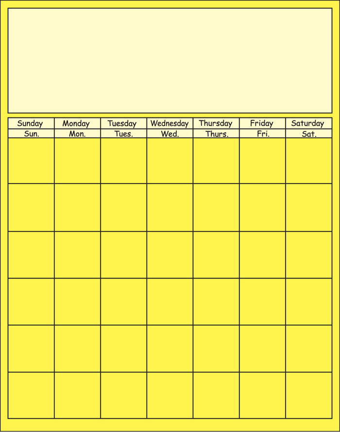 Vertical Calendar - Yellow - Creative Shapes Etc.
