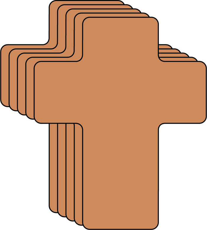 Brown Cross Single Color Creative Cut-Outs- 3” - Creative Shapes Etc.