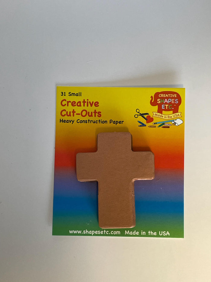 Brown Cross Single Color Creative Cut-Outs- 3” - Creative Shapes Etc.