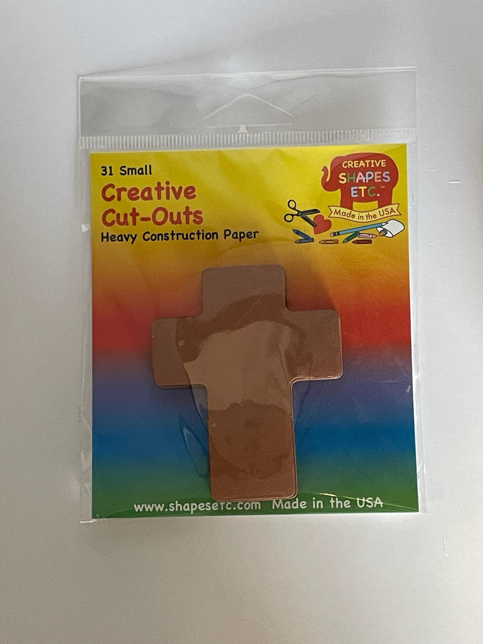 Brown Cross Single Color Creative Cut-Outs- 3” - Creative Shapes Etc.