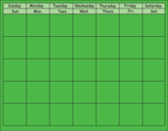 Horizontal Calendar - Green - Creative Shapes Etc.