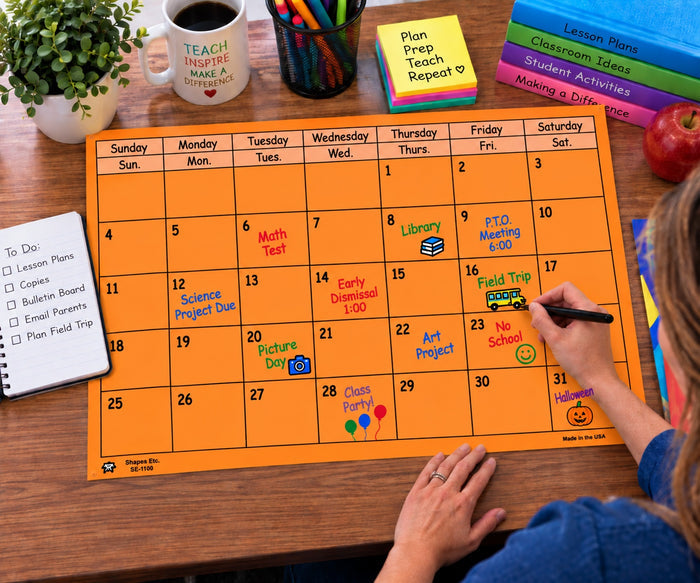 SHAPES ETC. Horizontal Calendar - Lavender