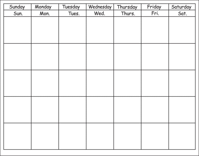 White horizontal classroom calendar for kids school activities