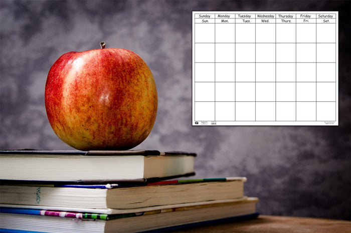 Classroom horizontal calendar helps organize lessons and student tasks