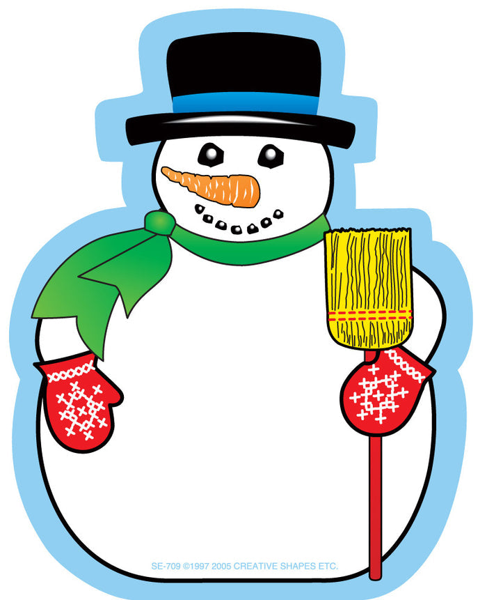 Mini Snowman Notepad - Festive Winter Stationery - Creative Shapes Etc.