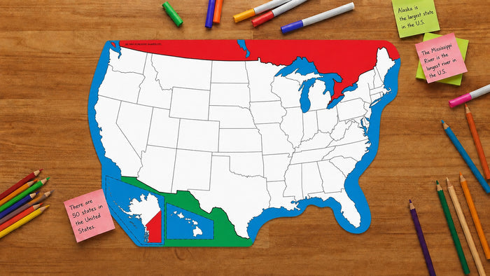SHAPES ETC. U.S. Practice Map Double Combo Pack- 9” x 19”