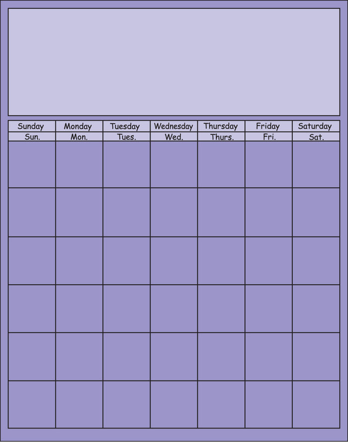 Vertical Calendar - Lavender - Creative Shapes Etc.