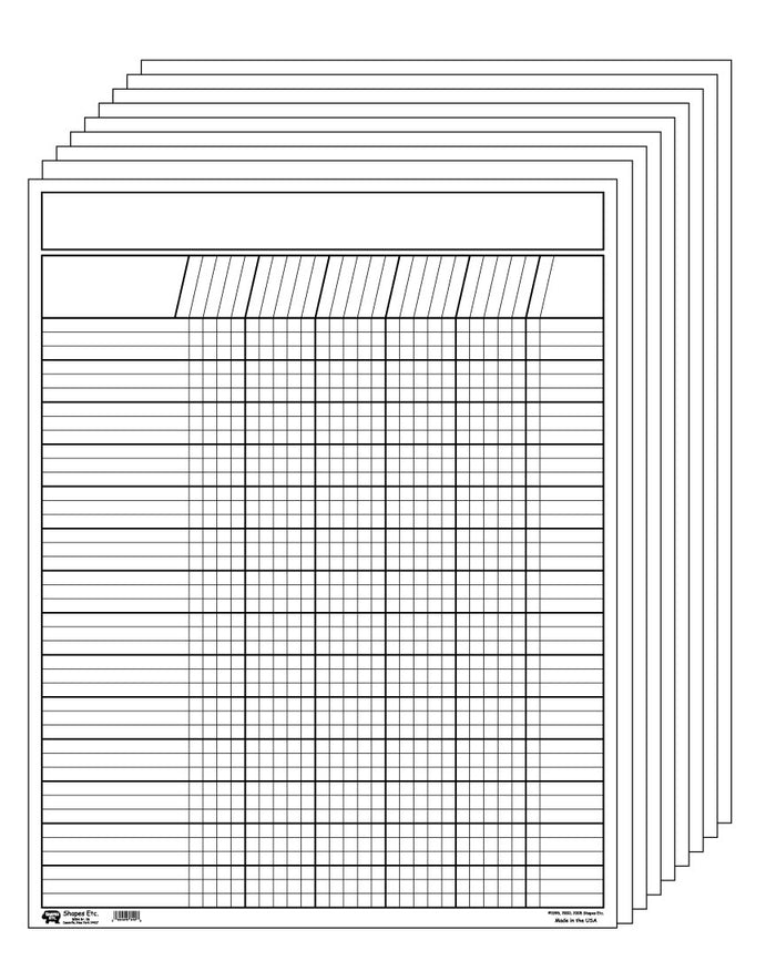 Vertical Chart - Set of 12 White - Creative Shapes Etc.
