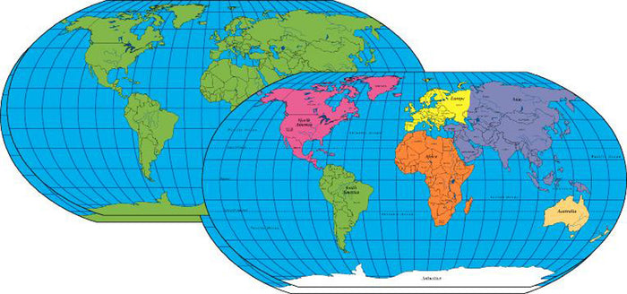 8” x 16” World Practice Map Double Combo Pack - Creative Shapes Etc.