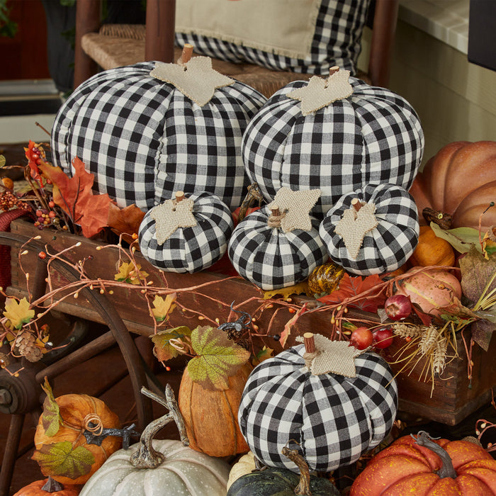 rustic SHORT BLACK AND CREAM CHECK PUMPKIN