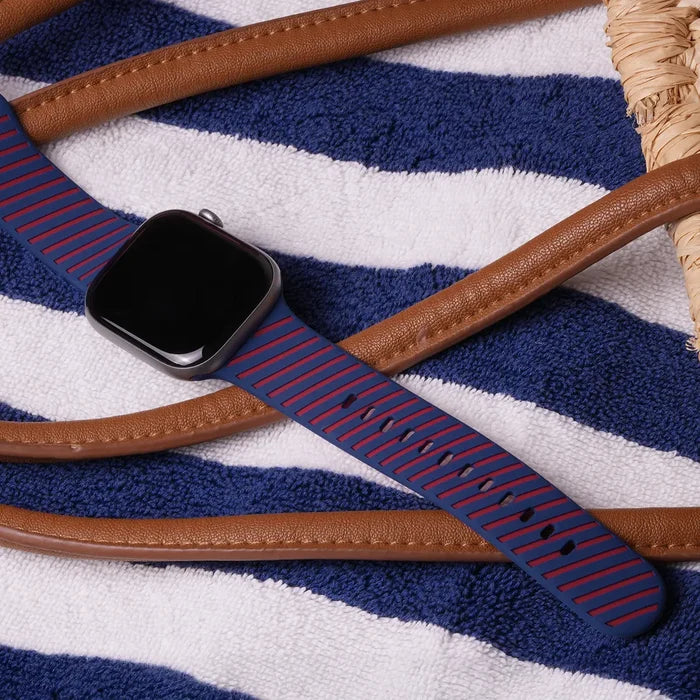 Silicone Sport Apple Watch Band -  Classic Stripe