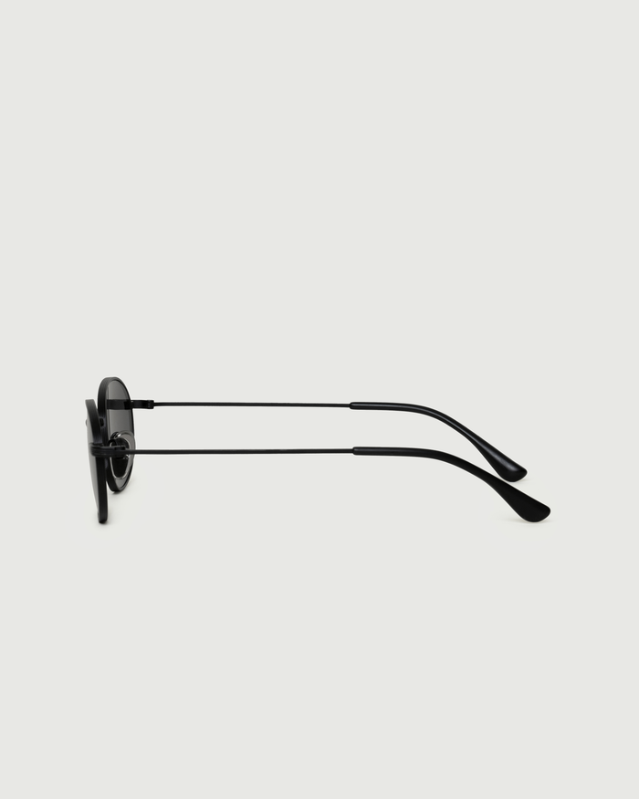 Charcoal::Sloane Sunglasses pilot Black metal side