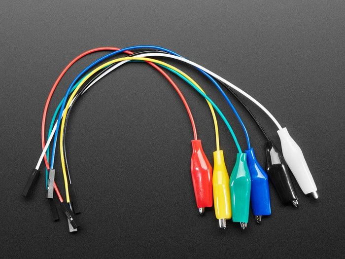 Small Alligator Clip to Female Jumper Wire Bundle - 6 Pieces by The Pi Hut - The Pi Hut