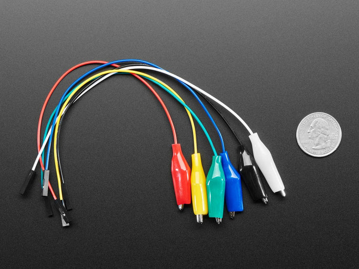 Small Alligator Clip to Female Jumper Wire Bundle - 6 Pieces by The Pi Hut - The Pi Hut