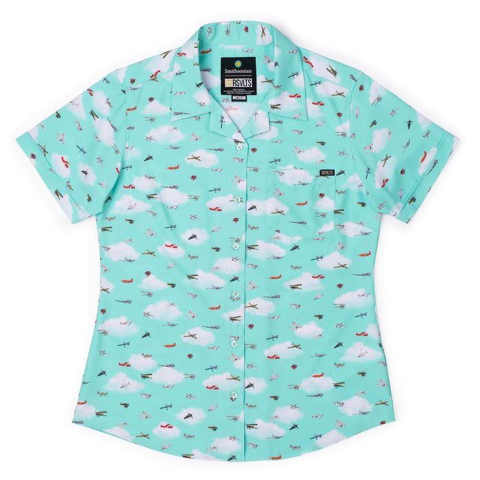 RSVLTS XS Smithsonian Women's Short Sleeve Shirt Smithsonian Air and Space "Taking Flight" – Women's KUNUFLEX Short Sleeve Shirt Smithsonian Air and Space "Taking Flight" – Women's KUNUFLEX Short Sleeve Shirt