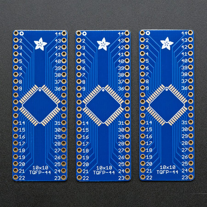 SMT Breakout PCB for 44-QFN or 44-TQFP - 3 Pack by Adafruit - The Pi Hut