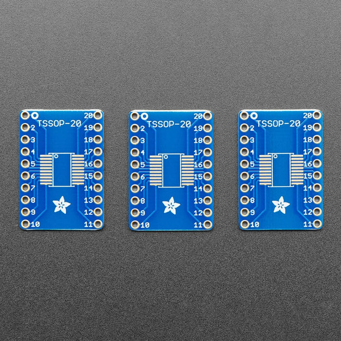 SMT Breakout PCB for SOIC-20 or TSSOP-20 - 3 Pack by Adafruit - The Pi Hut