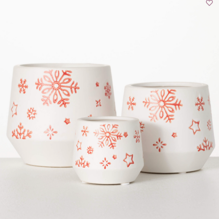 SNOWFLAKE HOLIDAY PLANTER