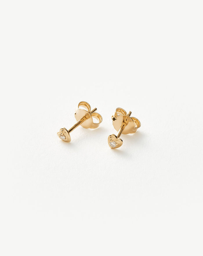 Fine Diamond Heart Stud Earrings Earrings Missoma
