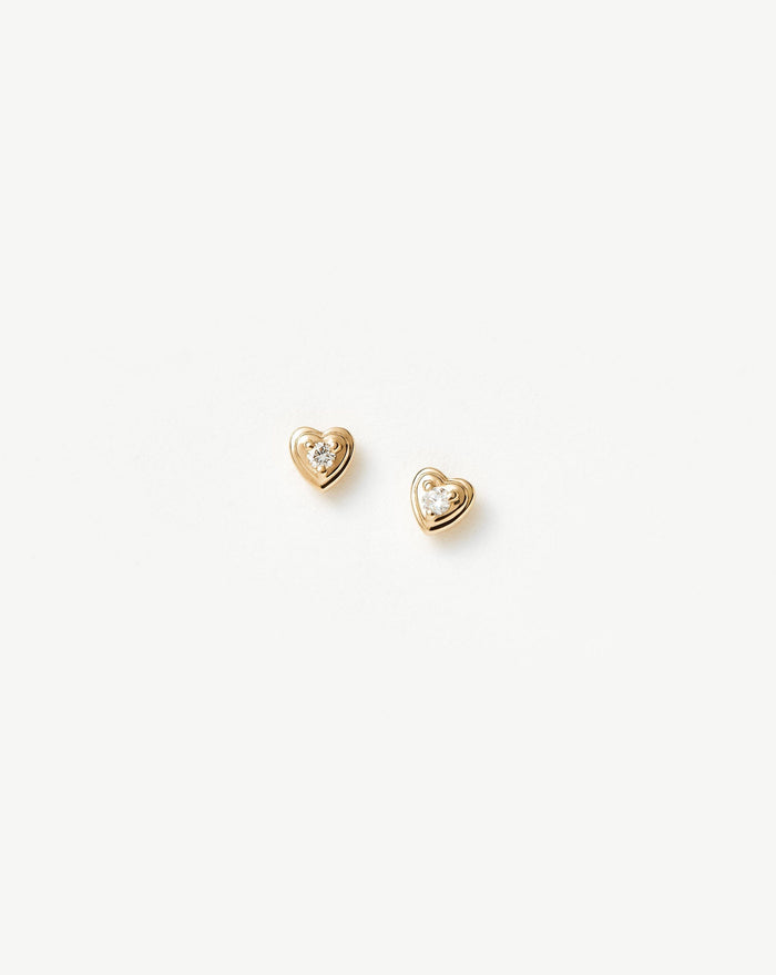 Fine Diamond Heart Stud Earrings Earrings Missoma