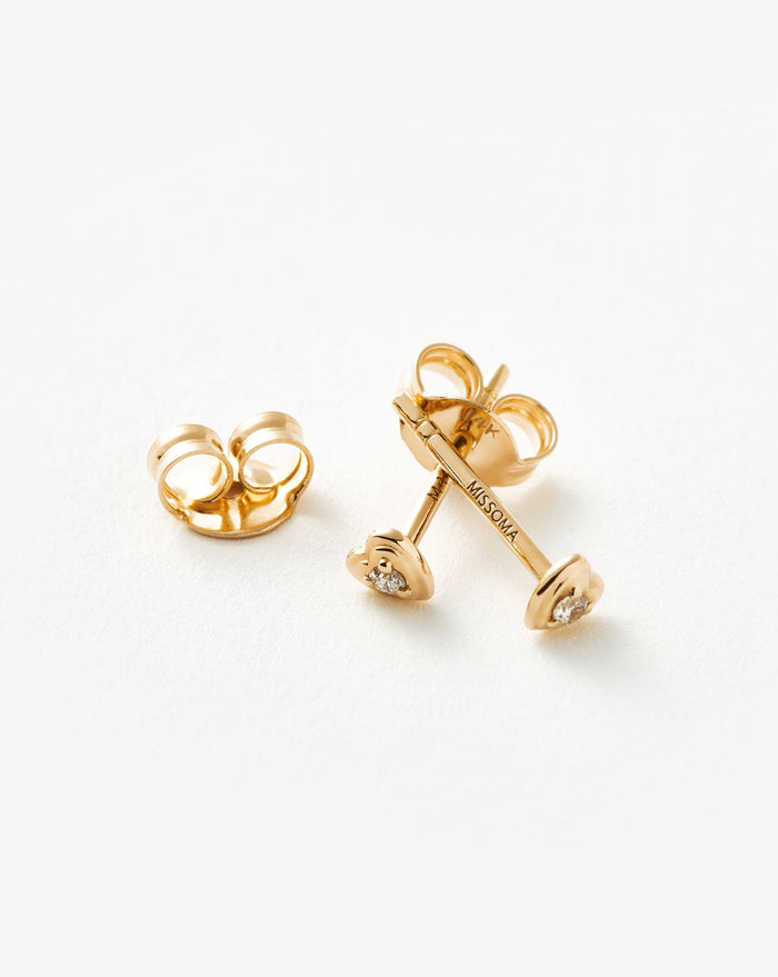 Fine Diamond Heart Stud Earrings Earrings Missoma