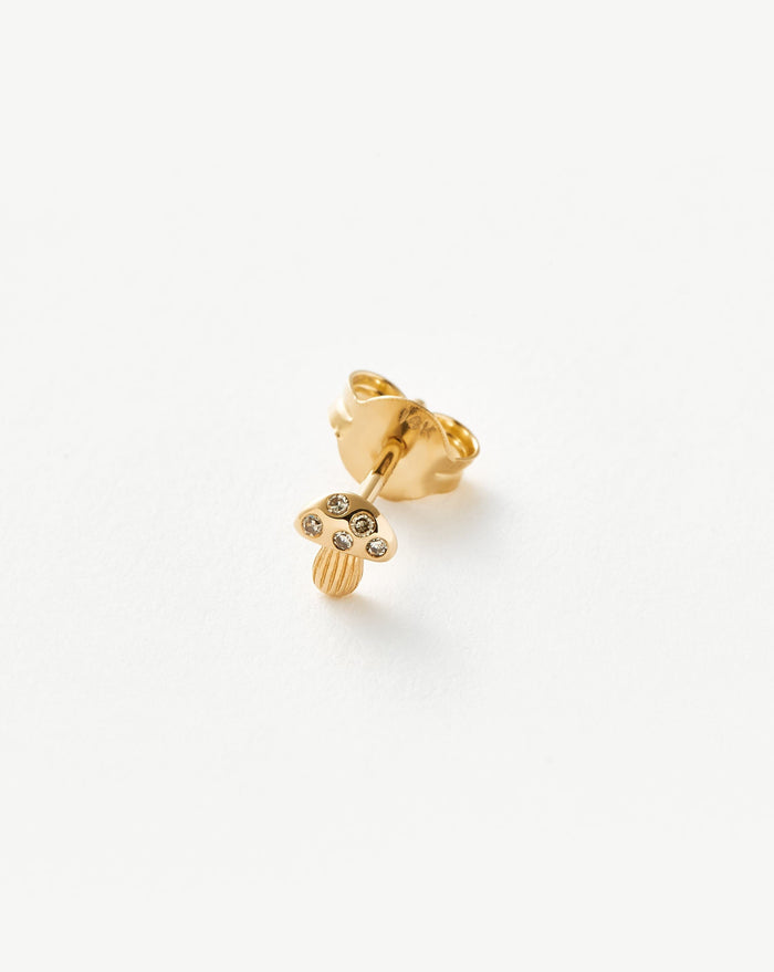 Fine Diamond Mushroom Single Stud Earring Earrings Missoma