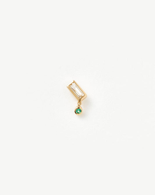 Fine Emerald Single Drop Stud Earring Earrings Missoma