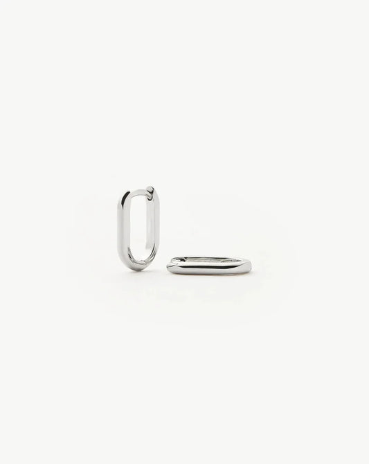 Solid Gold Ovate Mini Hoop Earrings | 9ct Solid White Gold Earrings Missoma