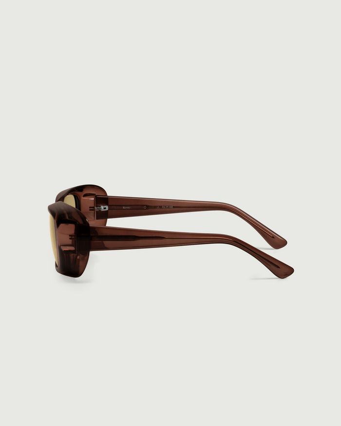Whiskey::Sonny Sunglasses Square Brown recycled polyester side