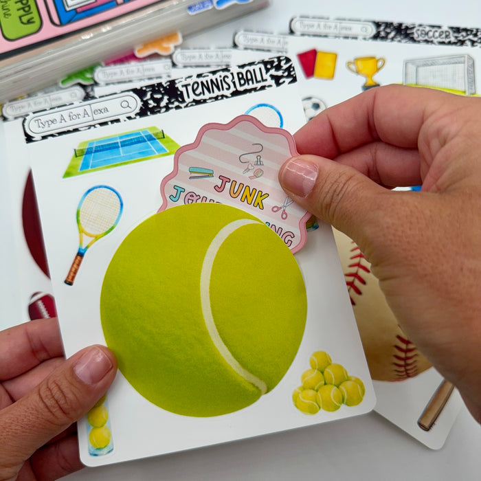 Sports Balls Jumbo Journaling Sticker Pocket
